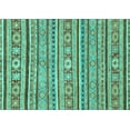 thumbnail image 1 of Ahgly Company Machine Washable Indoor Rectangle Oriental Turquoise Blue Modern Area Rugs, 8' x 12', 1 of 4