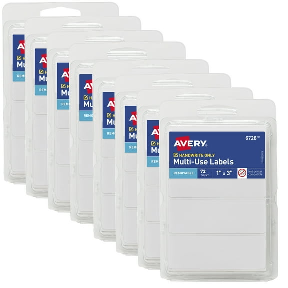 Avery Multi-Use Removable Labels, 1" x 3", 8 Packs (21932)