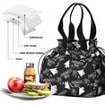 thumbnail image 4 of Halloween Ghosts Drawstring Lunch Bag Women - Drawstring Lunch Bag Insulated for Work Office - Stain-Resistant Large Lunchbags for Women with Multi-Pockets, 4 of 6