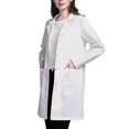 thumbnail image 1 of OOKWE Womens Single Breasted Lab Coat Medical Doctor Blouse Student Scientific Nurse Cosplay Notched Lapel Collar Jacket with Pockets, 1 of 17