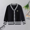 thumbnail image 2 of Gibobby Sweater Little Girls Boys Cardigan Sweater 0-12 Months 2t 3t 4t Toddler Cute Bow Front Long Sleeve Knit Print Sweater Tops(13-15 Years,Black), 2 of 5