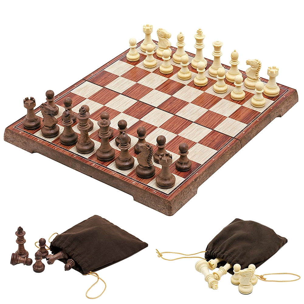 Details about   Chess Set Folding Chessboard Indoor Travel Chess Chess Pieces for Travel 