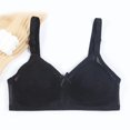 thumbnail image 2 of Bigersell No Wire Push up Bras for Women New Women's Patchwork Bra with Breathable and Sagging Lightweight Underwear Plus Size Bra Style F-1081 Black 44/100, 2 of 3