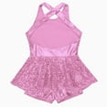 thumbnail image 6 of renvena Kids Girls Dancer X-Back Sequined Hip-hop Jazz Tap Dance Skirted Leotard Dress, 6 of 7