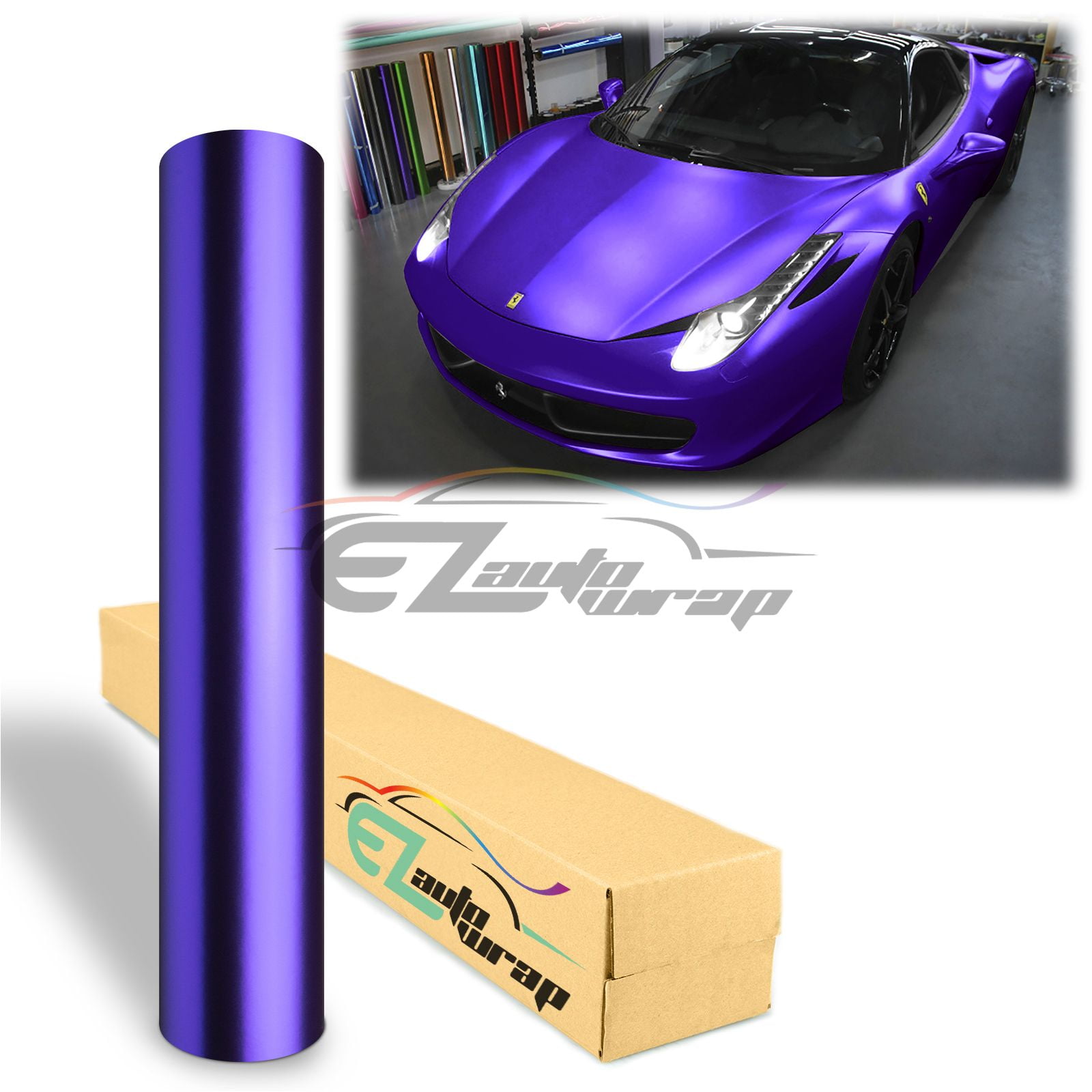 12"x60" Purple Supercast Chrome Car Vinyl Wrap Easy Stretch Sticker Air Release