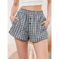 thumbnail image 6 of Yunliwuli Women's Summer Casual Pajama Shorts Elastic Band Loose Fitting Plaid Lounge Shorts, 6 of 10
