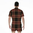 thumbnail image 2 of Black And Red Stewart Tartan Short Sleeve Men'S Rompers, Tartan Plaid Retro Casual Summer Jumpsuits Outfit, 2 of 4