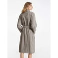 thumbnail image 4 of Peignoir pour Femmes en Coton Éponge Doux et Chaud Col Châle Robe de Maison Longueur Mollet avec Poches, 4 of 6