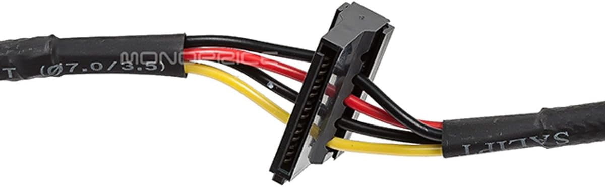 HRTGFD-Data Cable - 2 Feet - 4-pin MOLEX Male to 4X 15-pin SATA II Female Power Cable (Net Jacket)