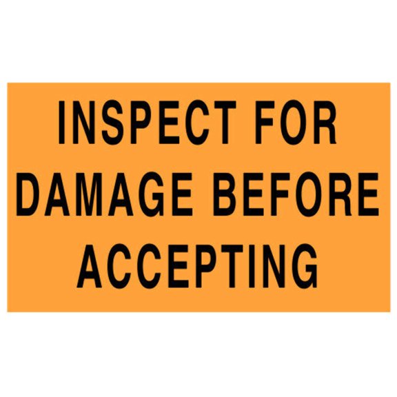 3" x 5" Fluorescent Shipping Handling Labels "Inspect For Damage"