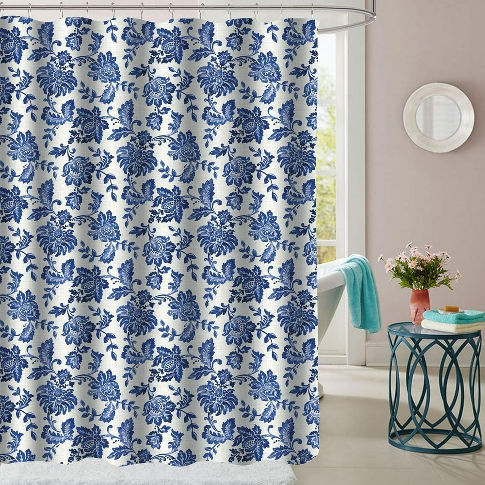 Fabric Shower Curtain 72 x 70 Printed Patterns Floral, Geometric 15 Styles