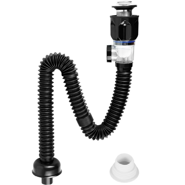 Drain Pipe Kit for Sink and Sink, Siphon Sink Kit, Flexible Drain Hose and  Pop-Up Filter Drain Plug, Odour-Proof Insect Drainage Kits, 300-1000 mm Can