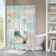 thumbnail image 2 of JOOCAR Beach Seashell Shower Curtain Ocean Coastal Nautical Bathroom Shower Curtains Teal Beach Shower Curtain Waterproof Polyester Fabric 72 x 72 Inch, 2 of 6
