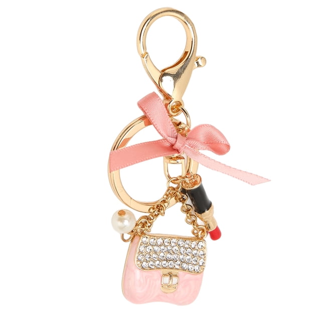 Llavero de decoración de bolso, llavero de aleación con diamantes de imitación para mujer, llavero con diamantes de imitación, llavero colgante para bolso, funcionamiento suave