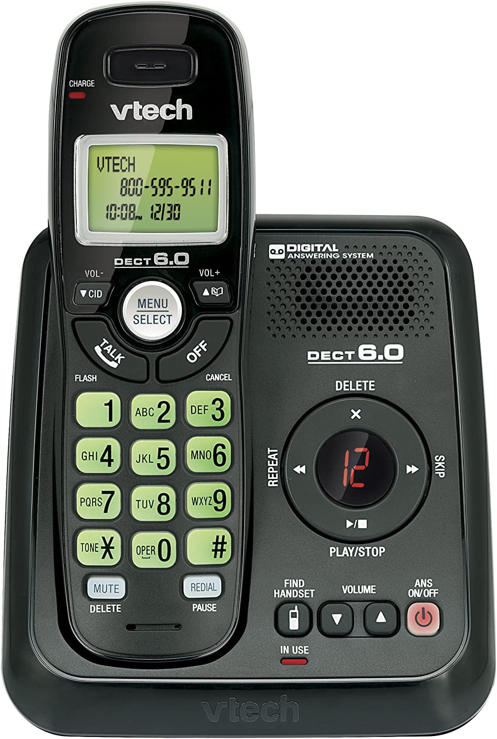 Vtech Dect 6 0 Single Handset Cordless Phone System With Digital