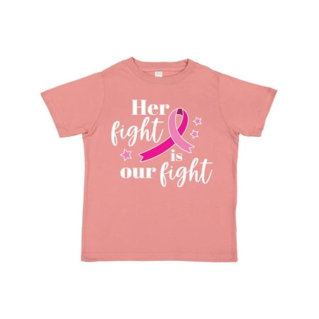 

Inktastic Breast Cancer Awareness Her Fight is our fight Gift Toddler Boy or Toddler Girl T-Shirt