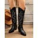 thumbnail image 4 of Western Style Embroidered Retro Knight Boots Trendy Outdoor Spring/autumn Footwear, 4 of 5