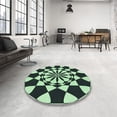 thumbnail image 3 of Ahgly Company Indoor Round Patterned DarkSlateGray or DarkSlateGrey Green Area Rugs, 5' Round, 3 of 6