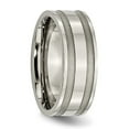 thumbnail image 4 of Chisel Titanium Brushed and Polished 8mm Grooved Band, 4 of 7