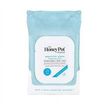 The Honey Pot Company Feminine Wipes Sensitive, 30 Count, 3 Pack