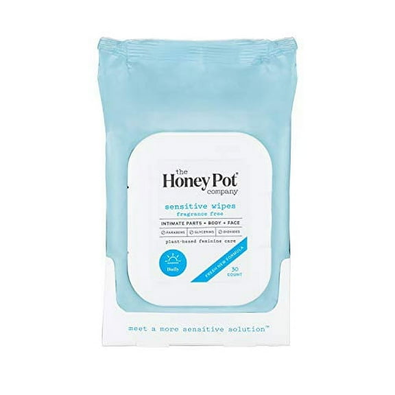 The Honey Pot Company Feminine Wipes Sensitive, 30 Count, 6 Pack