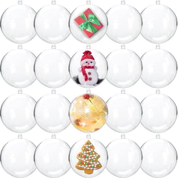 8cm Transparent Christmas ball Christmas snow balls Christmas decorations Event & Party Supplies