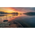 thumbnail image 2 of Calpagiu, Anton 18x12 Gold Ornate Wood Framed with Double Matting Museum Art Print Titled - Vacttern Lake ,Before Sunrise -Sweden., 2 of 4