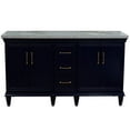 thumbnail image 5 of 61 in. Double Wooden Vanity Blue Gray Granite Oval Sink, 5 of 15