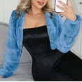 thumbnail image 5 of Ashirexll Womens Winter Coats, Jackets for Women Trendy, Ladies Warm Faux Furry V-Neck Jacket Solid Color Winter Outerwear, 5 of 5