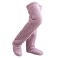 thumbnail image 2 of Plush Leg Warmers Boot Cuffs Sleeping Socks Winter Costume Slipper Stockings Purple, 2 of 9