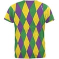 thumbnail image 2 of Mardi Gras Jester Costume All Over Adult T-Shirt - X-Large, 2 of 2