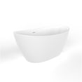 thumbnail image 4 of JERFIT 61" Modern Freestanding Soaking Bathtub, Matte White Solid Surface, Deep Soak Tub for Bathroom, 4 of 10