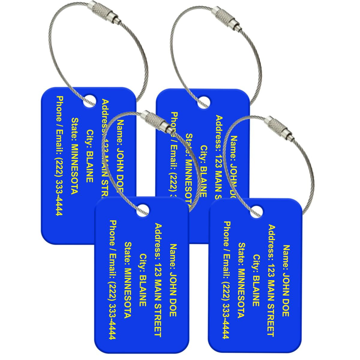 Custom Luggage Tags used for Travel Tags for Luggage, Luggage Tags for  Suitcases, Travel Luggage. Eye Catching High Visibility High Impact  Acrylic. Includes a Wire Ring Loop - Blue/Yellow - Walmart.com