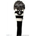 thumbnail image 2 of Majek #5 Fairway Metal Wood Black & White Golf Headcover Knit Pom Pom Retro Classic Vintage Head Cover, 2 of 3