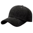 thumbnail image 2 of Mens Hats Unisex Baseball Corduroy Casual Sun Versatile Soft Texture Sunshade Adjustable Outdoor Baseball Caps Black One Size, 2 of 5