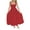 Red, variant on Women's Square Neck Sleeveless Midi Dress 95% Polyester 5% Spandex for Elegant Day to Night Wear Flattering Every Figure