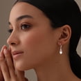 thumbnail image 2 of Charmsy Silver Earrings for Women Hypoallergenic | Trendy Pearl Earrings | Leverback Earrings 35MM, 2 of 6