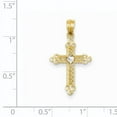 thumbnail image 3 of 14k and White Rhodium Budded Cross with Heart Center Pendant C3613, 3 of 4