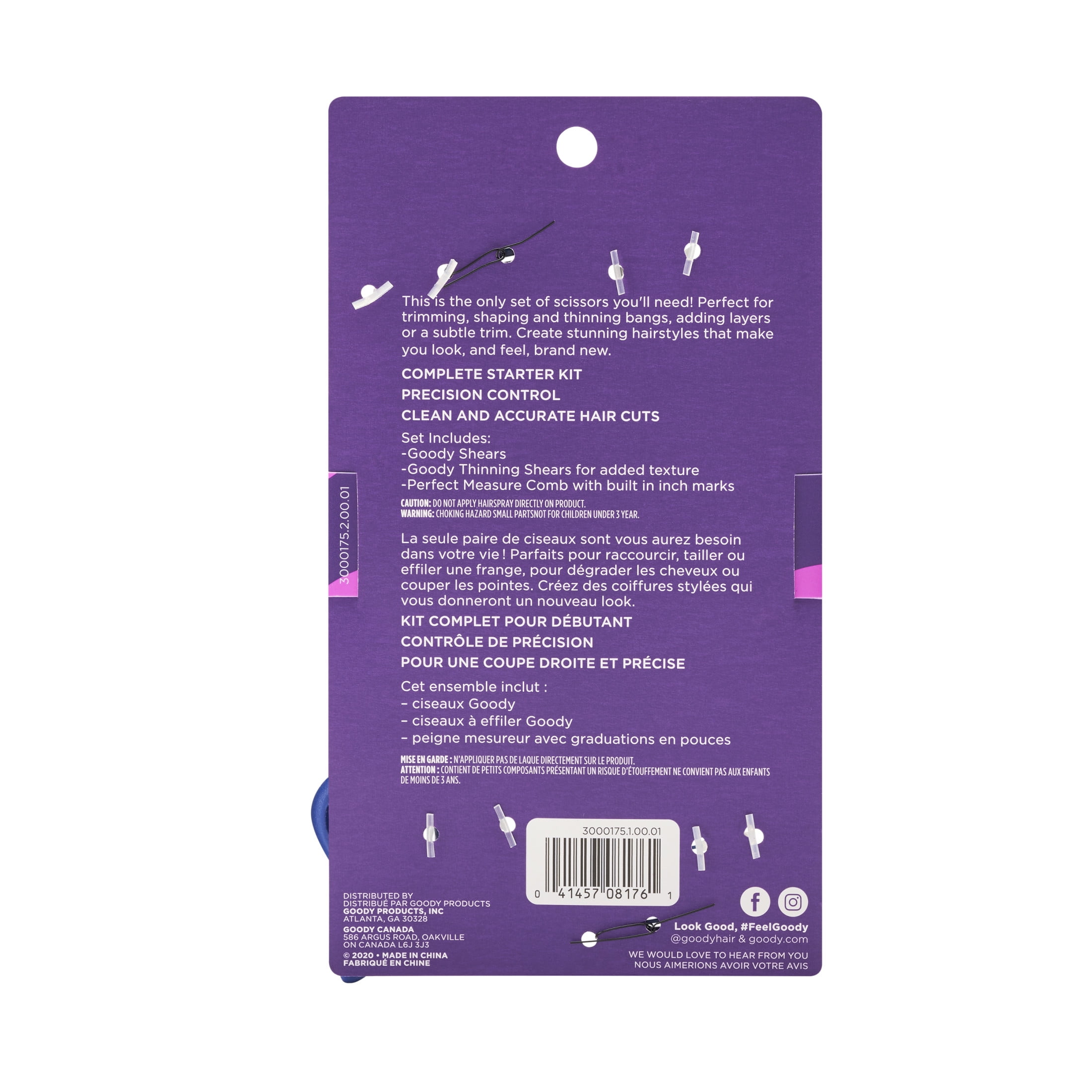 Goody New Style Kit, Hair Cutting Shears Thinning Shears And Comb, 3 Pieces