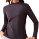 thumbnail image 2 of Sudadera de mujer de otoño-invierno con cuello alto o polo medio, capa base cepillada, forro polar, tops ajustados, ropa exterior, 2 of 4
