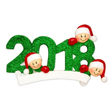 2018 Faces Family Of 3 Personalized Christmas Ornament DO-IT-YOURSELF - Walmart.com