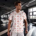 thumbnail image 3 of Wukai Rabbit Is And Carrots Print Men's Short-Sleeved Mesh T-Shirt,Quick-Dry Short Sleeve Workout T-Shirt-, 3 of 8
