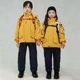 thumbnail image 4 of MKOSPLRT Kids Windproof 3-in-1 Winter Jacket Set Hooded Water-Resistant Thick Coat with Detachable Fleece Straight Leg Pants 3-15Y, 4 of 9