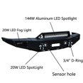 thumbnail image 5 of Vijay Compatible with 2014-2015 Chevrolet Silverado 1500 Front Bumper Textured Black Steel with Light and D-ring, 5 of 7