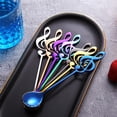 thumbnail image 5 of 2 Pcs Stainless Steel Coffee Spoons Musical Note Pattern Stirring Spoon Dessert Scoop Tableware for Kitchen Party Bar(Original Color + Black), 5 of 8