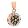 thumbnail image 2 of 10K Rose Gold Champagne Brown Diamond Circle Cluster Pendant 0.40 CT., 2 of 5