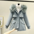 thumbnail image 2 of Parka Women's Short Loose Cotton Down Clothing Padded Thickened Cotton Jacket Coat, 2 of 2