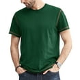 thumbnail image 2 of SwiftWear Men Short Sleeve Cotton Stand-up Collar Slim Mens Tshirts Green XL, 2 of 9