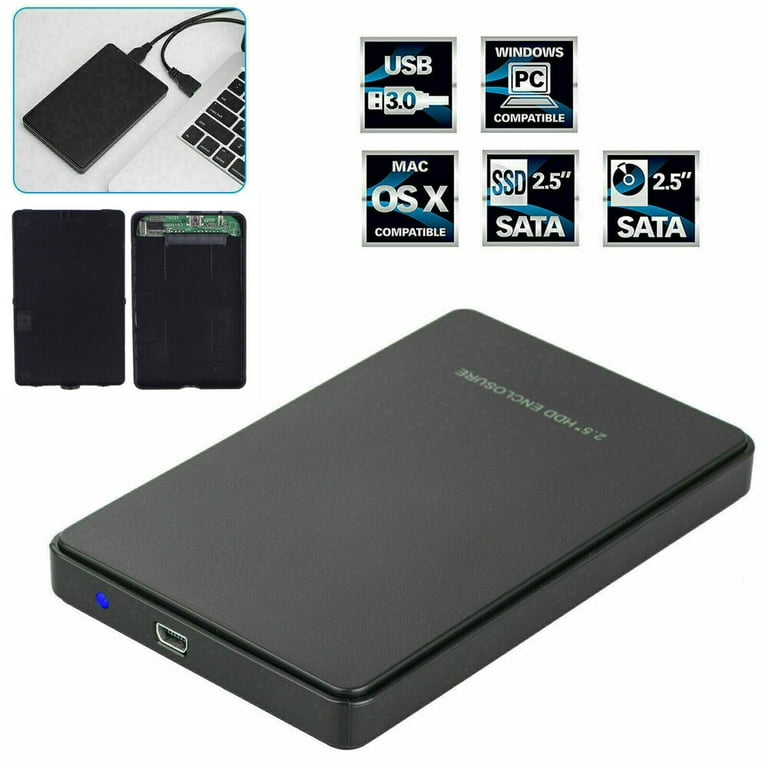 trone Bare overfyldt tro Mobile Hard Disk Case USB 2.0 2TB SATA SSD External Hard Drive Portable  Desktop - Walmart.com