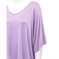 thumbnail image 3 of Made by Johnny Womens V-Neck Square Sleeves Oversized Loose Fit Top XXXL LILAC, 3 of 6